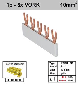 SEP Verdeelkam 1f Vork 5p 18mm grijs F01005G06