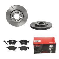 Remmenset, remschijf BREMBO, Remschijftype: Binnen geventileerd, Inbouwplaats: Vooras, u.a. für Skoda, Audi, VW, Seat