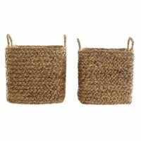 Mandenset DKD Home Decor Natuurlijk Bruin Boho