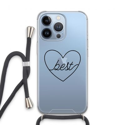 Best heart black: iPhone 13 Pro Transparant Hoesje met koord