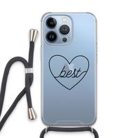 Best heart black: iPhone 13 Pro Transparant Hoesje met koord