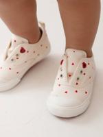 Stoffen elastische babysneakers beige, bedrukt