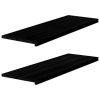 VidaXL Vensterbanken 2 st 120x40x2 cm massief eikenhout donkerbruin
