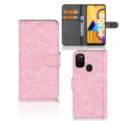Samsung Galaxy M21 | M30s Hoesje White Flowers