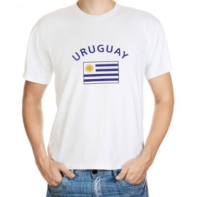 Wit heren t-shirt Uruguay
