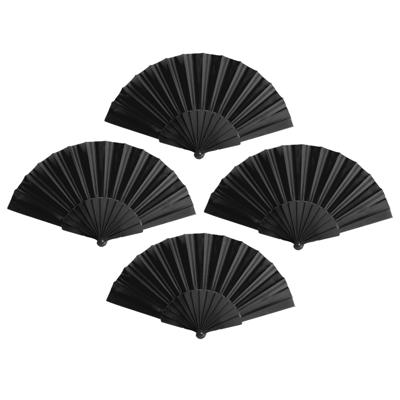 Spaanse Handwaaier - 6x - zwart - 23 x 43 cm - Verkoeling waaiers voor zomerse themperatuur