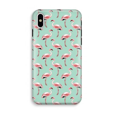 Flamingoprint groen: iPhone XS Tough Case