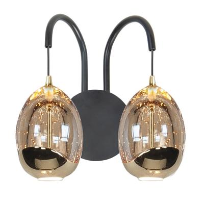 Wandlamp Egg goud 2 lichts
