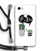 Hey you cactus: Pixel 3 XL Transparant Hoesje met koord