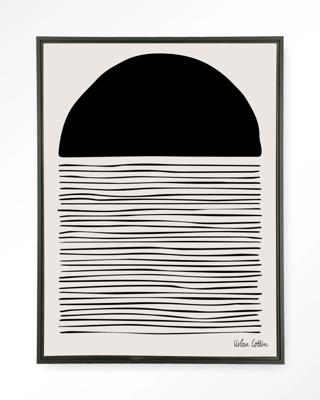 Urban Cotton Wandkleed 'Element' 110 x 145cm in Floating Frame - black