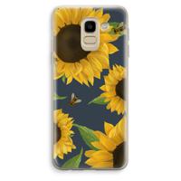 Sunflower and bees: Samsung Galaxy J6 (2018) Transparant Hoesje - thumbnail