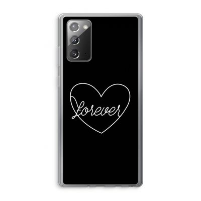 Forever heart black: Samsung Galaxy Note 20 / Note 20 5G Transparant Hoesje