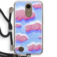 Roze wolken met vogels: LG K10 (2017) Transparant Hoesje met koord
