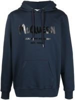 Alexander McQueen sweat à logo imprimé - Bleu