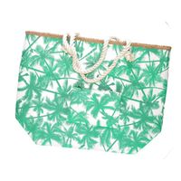 Strandtas hawaii print zeegroen
