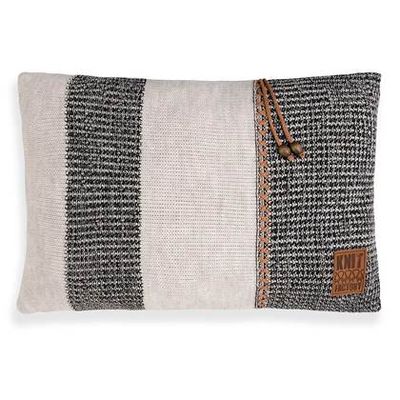 Knit Factory Roxx Sierkussen - Beige/Zwart - 60x40 cm