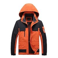 Voor heren Windjack Regenjas Wandeljack Buiten Alledaagse kleding Warm Herfst Winter Effen Modieus Streetwear Capuchon Normaal Zwart Wit blauw Oranje Donker Grijs Jacks miniinthebox