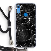 Zwart Marmer 2: Huawei Y6s Transparant Hoesje met koord