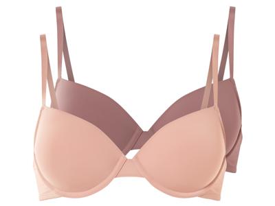 esmara 2 dames T-shirt BH&apos;s (75B, Oud roze/donkerroze)