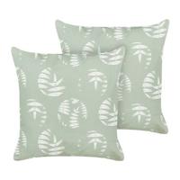 Beliani-ALASSIO-Tuinkussen set van 2-Groen-45 x 45 cm-Polyester