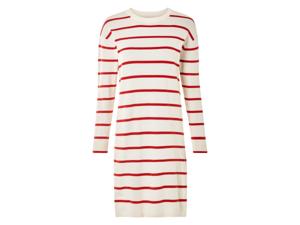 esmara Dames jurk (beige/rood/strepen, XL (48/50))
