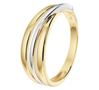 Ring wit-en geelgoud-zirconia 6 mm