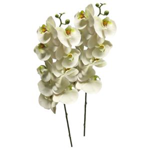 Kunstbloem Orchidee Bora - 3x - wit - 108 cm - losse steel - kunst zijdebloem - Phalaenopsis