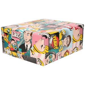 1x Rol inpakpapier gekleurd met comic book / stripverhaal thema 200 x 70 cm   -