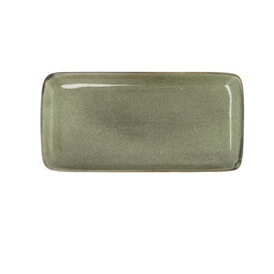 Serveerschaal Bidasoa Ikonic Groen Keramisch 28 x 14 cm (Pack 4x)