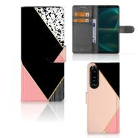 Sony Xperia 5III | Book Case | Zwart Roze Vormen