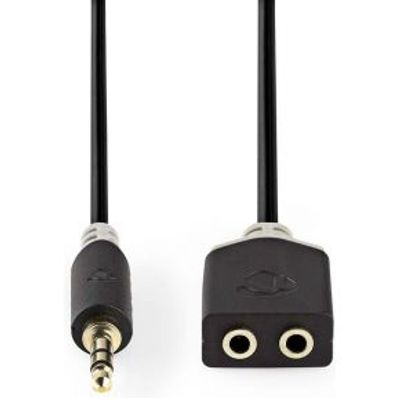 Nedis Stereo audiokabel 3,5 mm male - 2x 3,5 mm female 0,2 m Antraciet [CABW22100AT02]