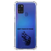 Samsung Galaxy A21s Anti Shock Case Gun Don't Touch My Phone - thumbnail