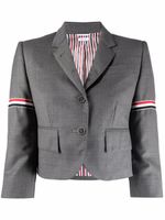 Thom Browne blazer crop à détails tricolores - Gris