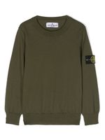 Stone Island Junior pull en coton à logo Compass - Vert