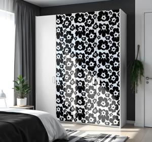 Zwarte klaproos bloemen muursticker