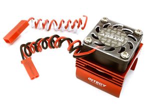 Integy Super Brushless Motor Heatsink + Cooling fan, Red - Traxxas 1/16