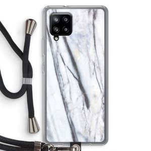 Gestreepte marmer: Samsung Galaxy A42 5G Transparant Hoesje met koord