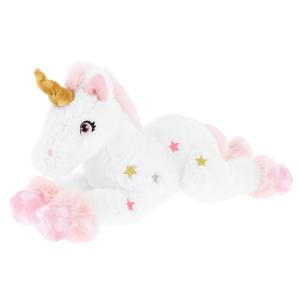 Keel Toys pluche eenhoorn knuffel - wit/roze - 35 cm - mystieke dieren - met glitter sterren