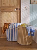 Set van 2 opbergmanden beige, gestreept