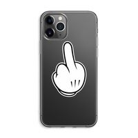 Middle finger black: iPhone 11 Pro Max Transparant Hoesje