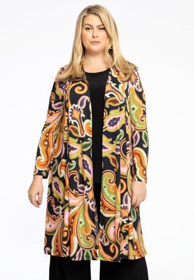 Yoek Geplooid vest PAISLEY | Zwart | Maat 58/60