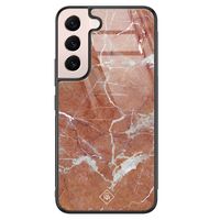 Samsung Galaxy S22 glazen hardcase - Marble sunkissed Samsung Galaxy S22 glazen hardcase - Marble sunkissed