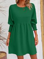 Casual Loose Plain Dress With No - thumbnail