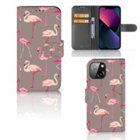 iPhone 13 Mini | Telefoonhoesje | Met pasjeshouder | Flamingo