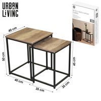 Urban Living - Set van 2 Vierkante Houten Bijzettafels Joya - Koffietafel set van 2 - thumbnail