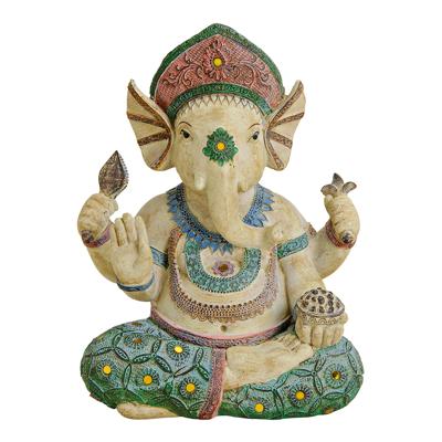 Ganesha van poly, gekleurd (B/H/D) 17x23x11cm