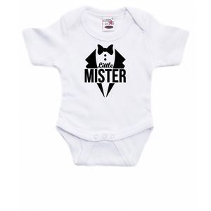 Little mister cadeau baby rompertje wit jongens