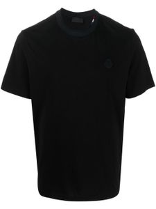 Moncler t-shirt en coton à patch logo - Noir