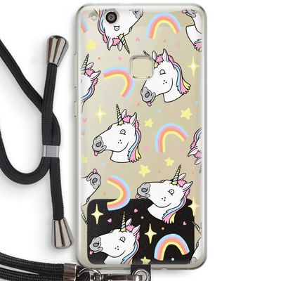 Rainbow Unicorn: Huawei Ascend P10 Lite Transparant Hoesje met koord