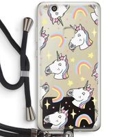 Rainbow Unicorn: Huawei Ascend P10 Lite Transparant Hoesje met koord